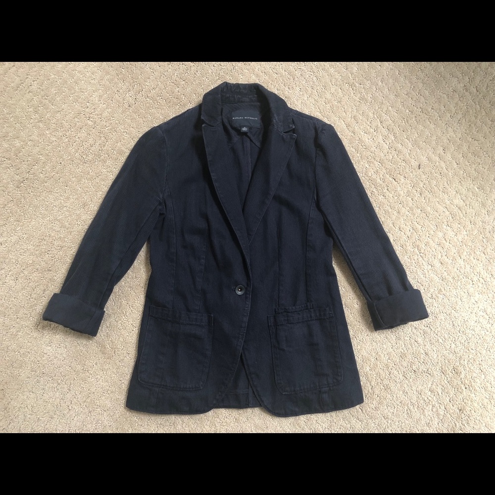 Banana Republic Womens Navy Pinstripe Blazer- Sz0